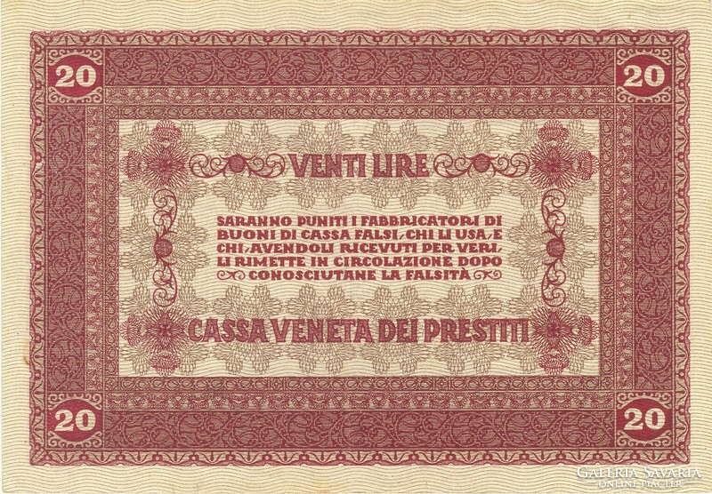 2 lire lira 1918 Olaszország Velence 3.
