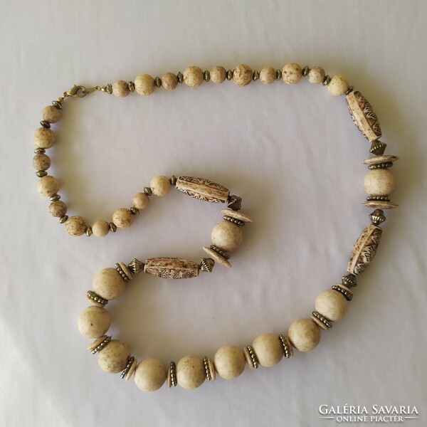 Carved bone necklace for sale! African souvenir