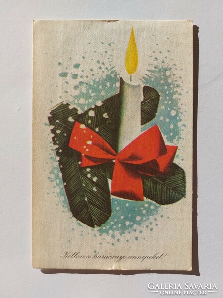 Old Christmas card 1960 postcard