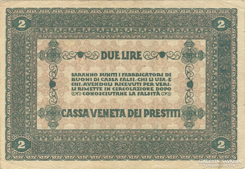 2 lire lira 1918 Olaszország Velence 1.