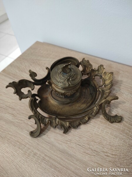 B.H.S. With marking - neo-baroque antique bronze inkwell