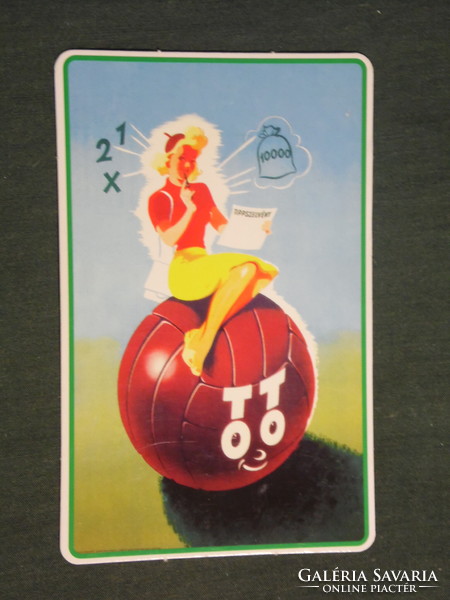 Kártyanaptár, Totó Lottó szerencsejáték, grafikai rajzos, 2006,   (2)
