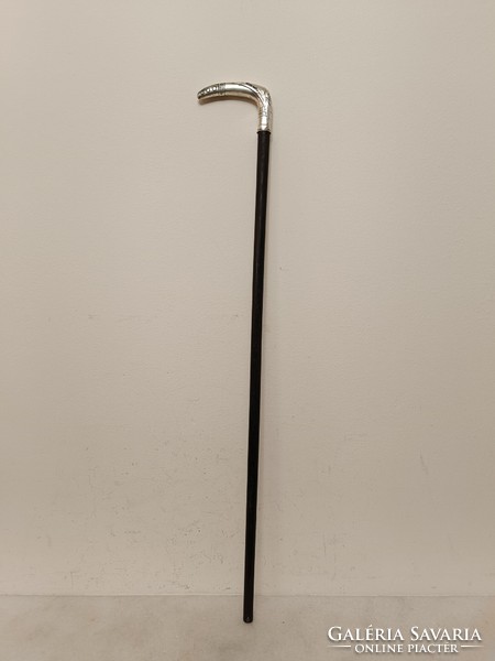 Antique walking stick 800 silver handle cane walking stick film theater costume prop dented damaged 389 8049