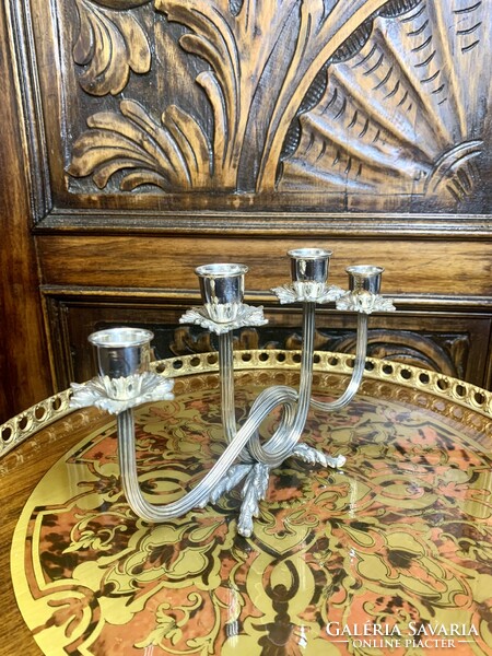Set of 2 800 silver candle holders, pair