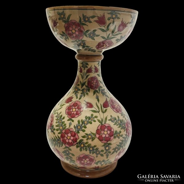 Zsolnay decorative vase with flower decor