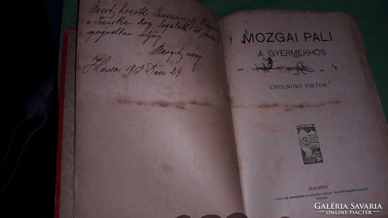 1907. Viktor Cholnoky: Mozgai pali, the children's hero book according to the pictures is a Hungarian trade bulletin