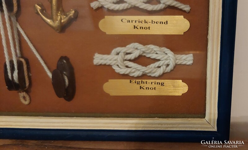 Excellent gift! Sea sailor knots, anchor, etc. In a painted wooden display box, sailing