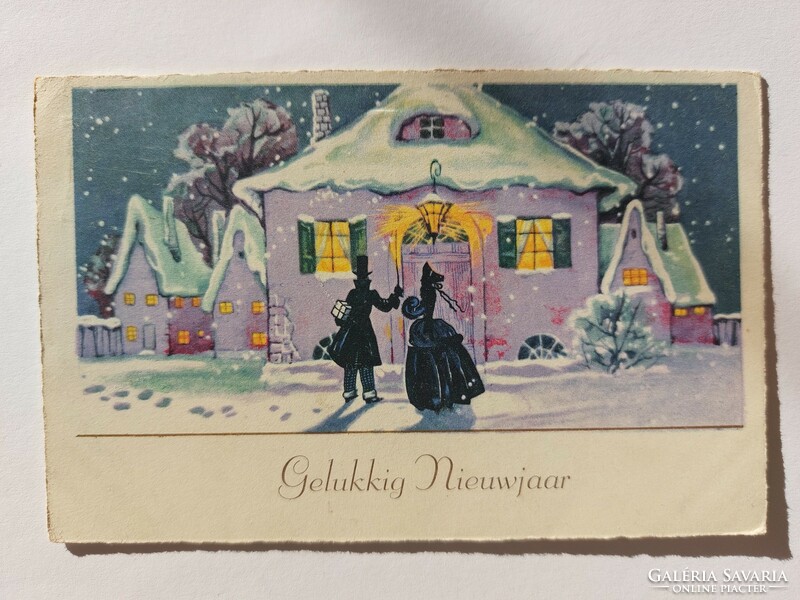 Old Christmas card 1934 postcard