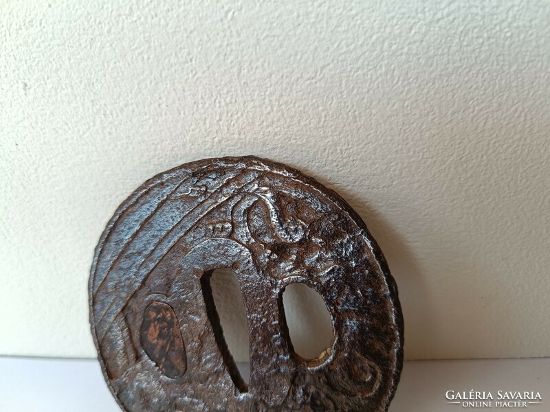 Antique tsuba Japanese samurai sword weapon ornament 561 8180