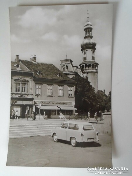D199417 sopron - lenin körút a fire tower fashion and haberdashery shop -trabant -1964 sent to paks