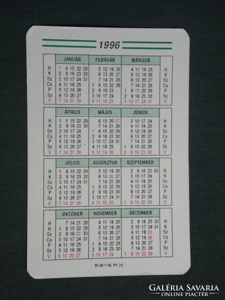Card calendar, máv railway, keleti railway station, wasteels ticket office, Budapest, 1996, (2)