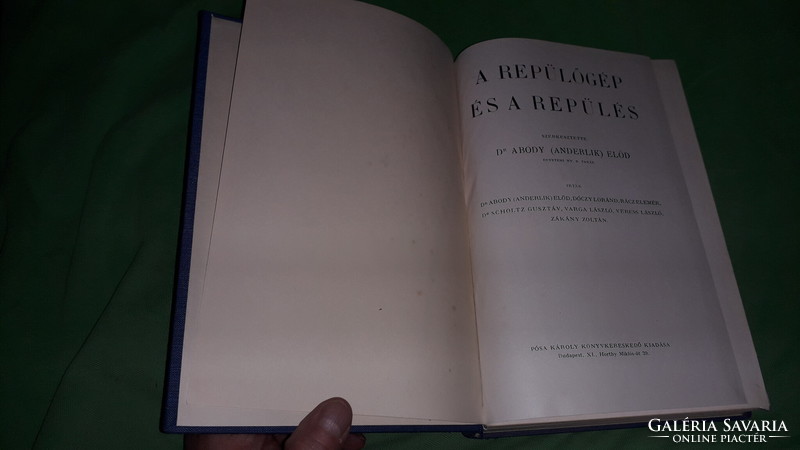 1942.Dr. Abody (Anderlik) Előd:A repülőgép és a repülés könyv a képek szerint PÓSA KÁROLY