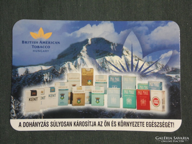 Card calendar, British American Tobacco, Pécs tobacco factory, sopianae, 1998, (2)