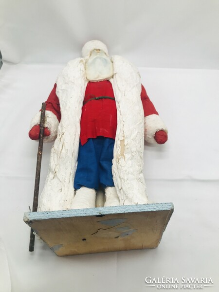 Retro Christmas ornament, decoration paper mache / cotton figure Santa Claus
