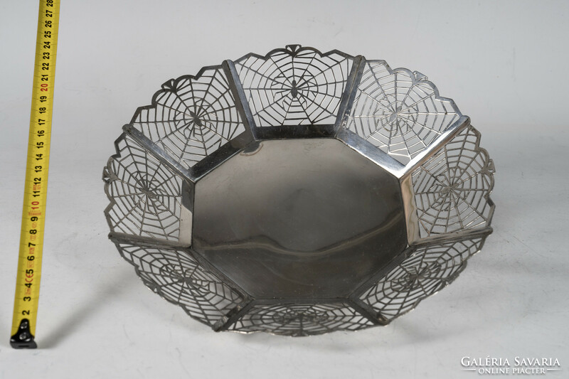Silver tray - with spider web and spider decor