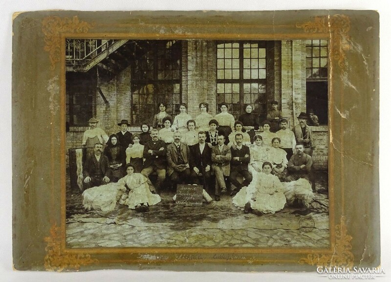1P459 Gévay fotográfus : Szegedi Kenderfonógyár csoportkép fotográfia 1908