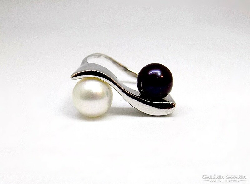 White gold ring with pearls (zal-au119997)