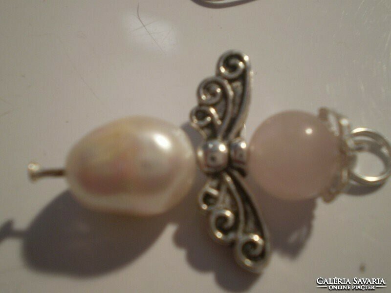 Reduced price, 3 cm real pearl-rose quartz smaller angel eye