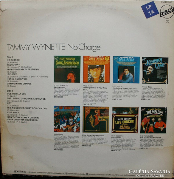 Tammy Wynette - No Charge (LP, Album, Comp)