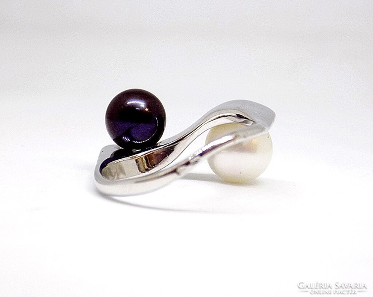 White gold ring with pearls (zal-au119997)