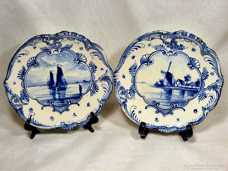 Royal-Bonn Delft porcelánfajansz tányérok, XX.szd eleje.