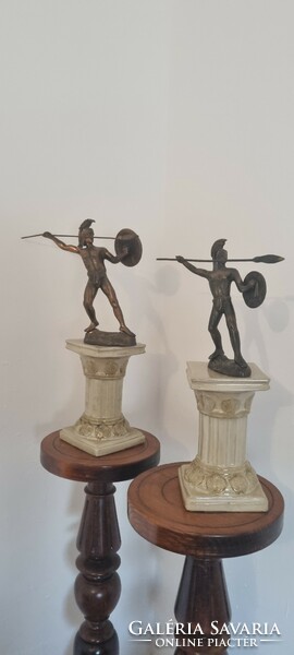 2 Pieces of Spartan bronze copper statue