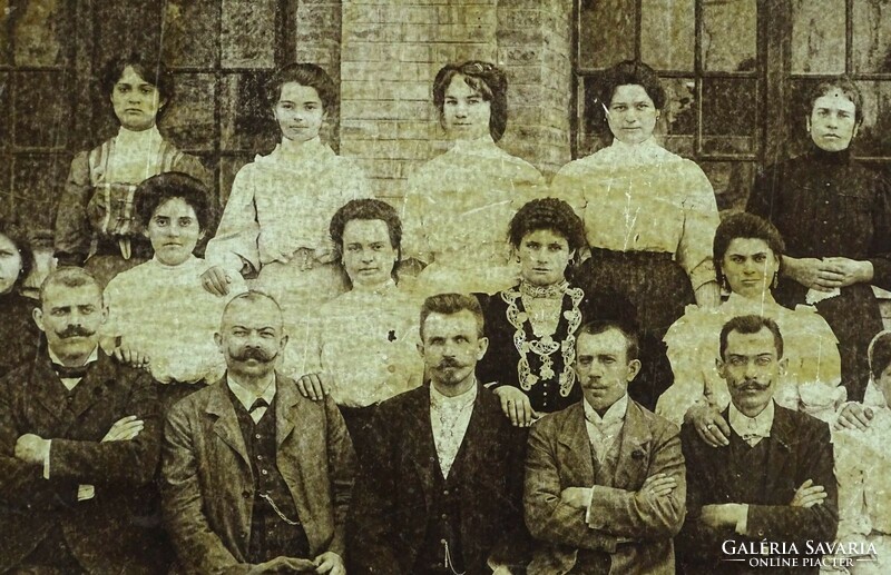 1P459 Gévay fotográfus : Szegedi Kenderfonógyár csoportkép fotográfia 1908