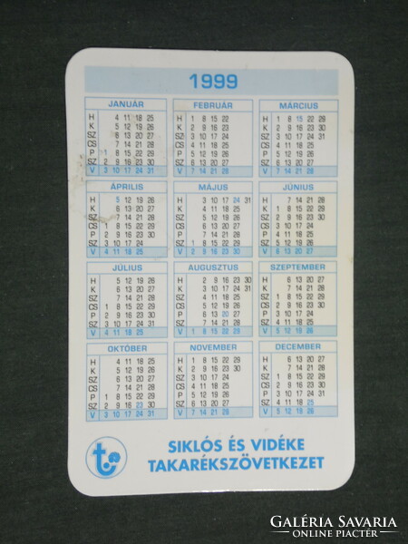 Card calendar, skilós savings association, branch building, 1999, (2)