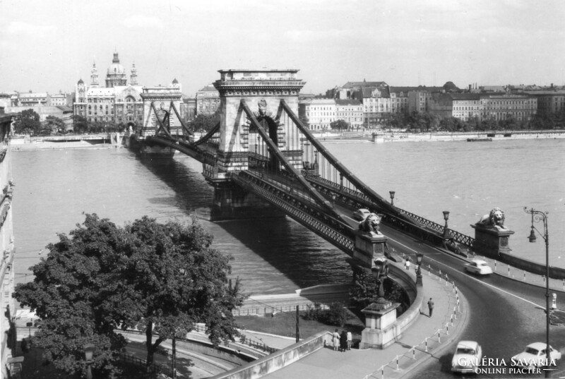 Bp - 091 Budapest walk, chain bridge Budai hídfő (postal clear)