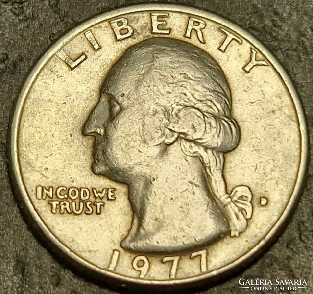 ¼ Dollar, 1977.D., Washington quarter