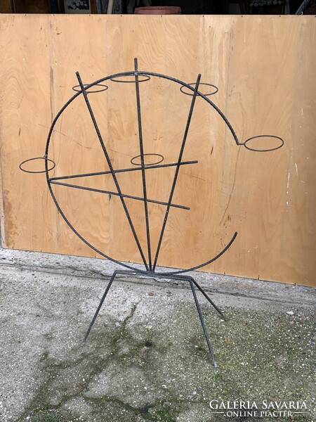 Old retro vintage iron geometric flower stand, plant holder very graceful flower stand