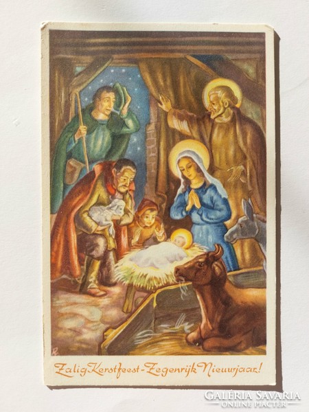 Old Christmas postcard postcard Nativity scene