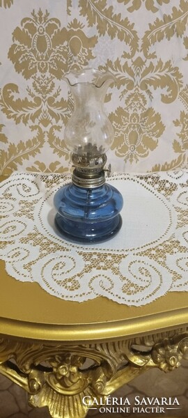 Rare blue small kerosene lamp 18 cm