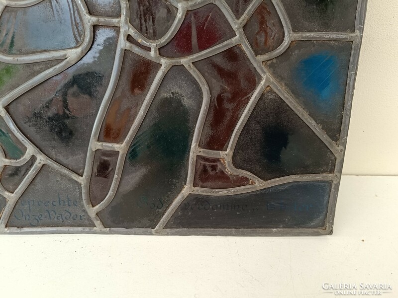 Antik ólomüveg ablak festett ólom üveg vezeklő szerzetesek 581 8173
