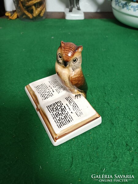 Porcelain reading owl