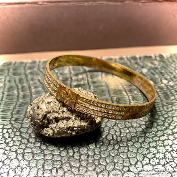 Art Deco Style Engraved Metal Bangle, Fine Craft Jewelry 1950s Bangle, Retro Bangle