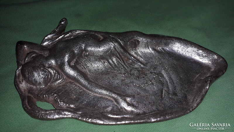 Antique, very beautiful woman nude cast iron table card / decoration - ashtray 10x20 cm according to the pictures