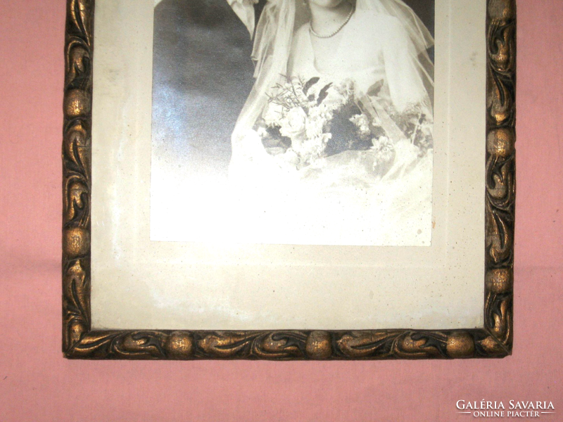 Antique frame with wedding photo 24.5 cm x 33 cm