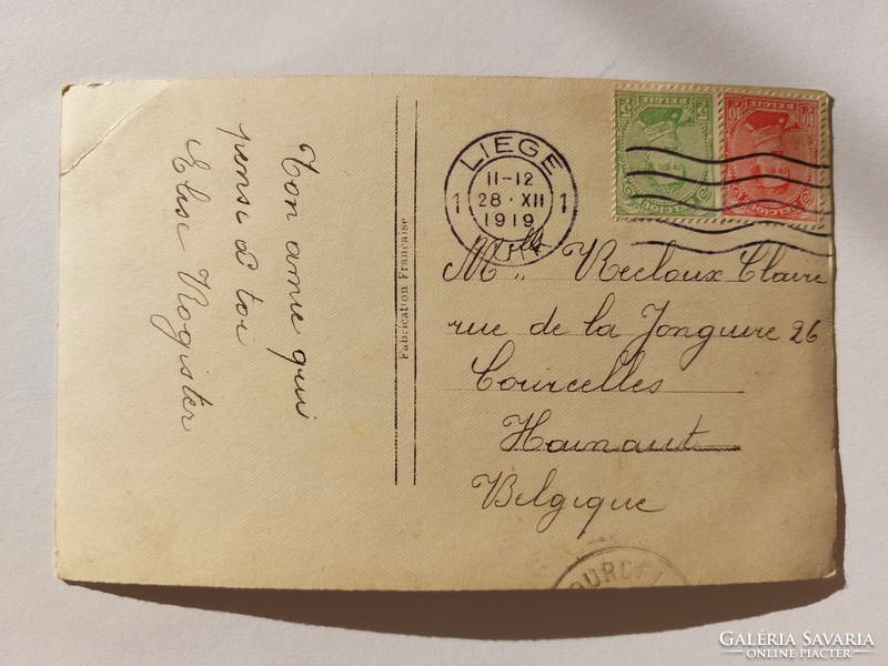 Régi képeslap fotó 1919 levelezőlap hölgy fagyöngy