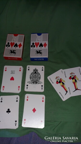 Complete old Czechoslovak rummy, French cards with 2 decks in one box as shown in the pictures