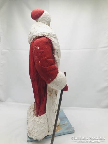 Retro Christmas ornament, decoration paper mache / cotton figure Santa Claus