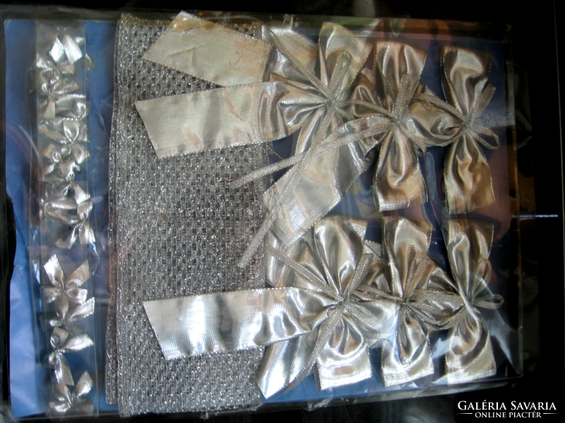 Silver bow decoration package in original packaging