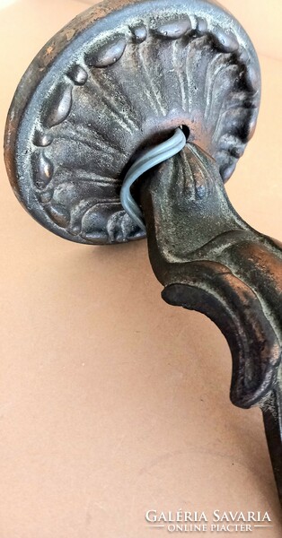 Bronzed wall arm lamp, negotiable in pairs, art nouveau