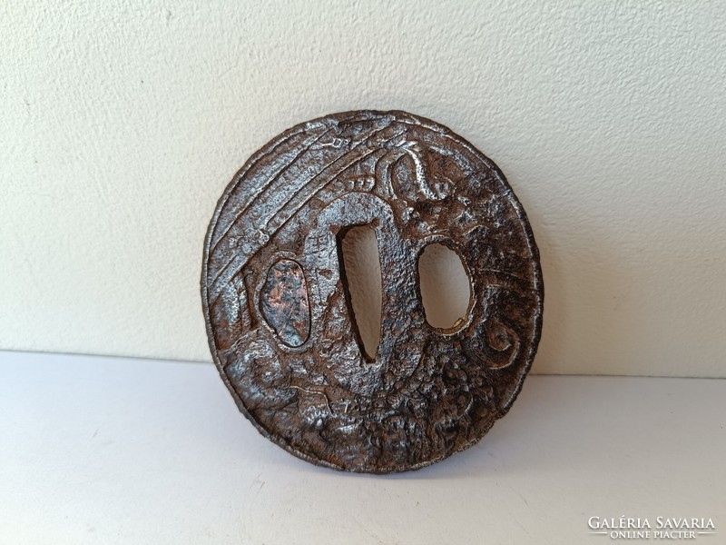 Antique tsuba Japanese samurai sword weapon ornament 561 8180