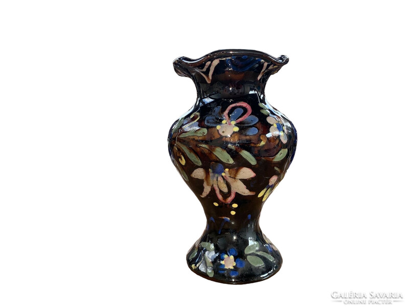 Hmv marked small vase, Hódmezővásárhely ceramic vase, small sandor