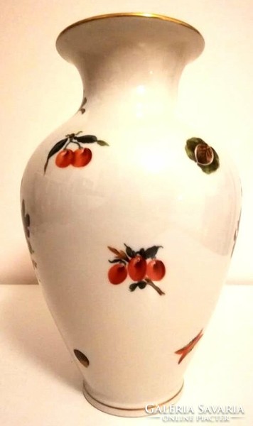 Herend fruit patterned vase