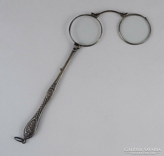 1P455 Antik ezüstözött lornyon szemüveg