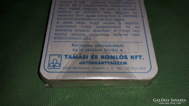 Retro unopened Hungarian Tamás and Komlós - our friends the wild animals i. Playing card according to the pictures