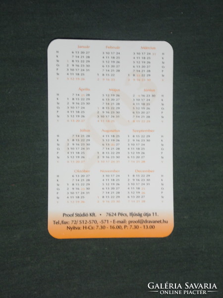 Card calendar, smaller size, professional advertising studio, Pécs, 2003, (2)