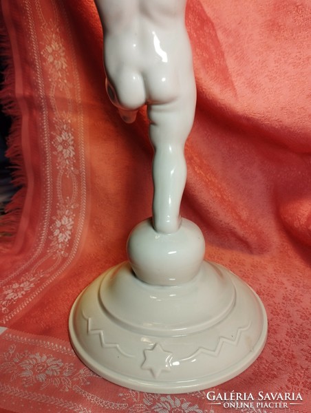 Metzler & Ortloff rare large porcelain candle holder